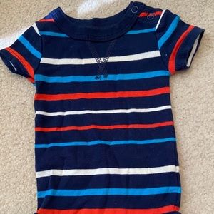 Red, white, and blue onesie